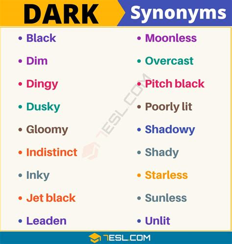 words that are similar to darkness